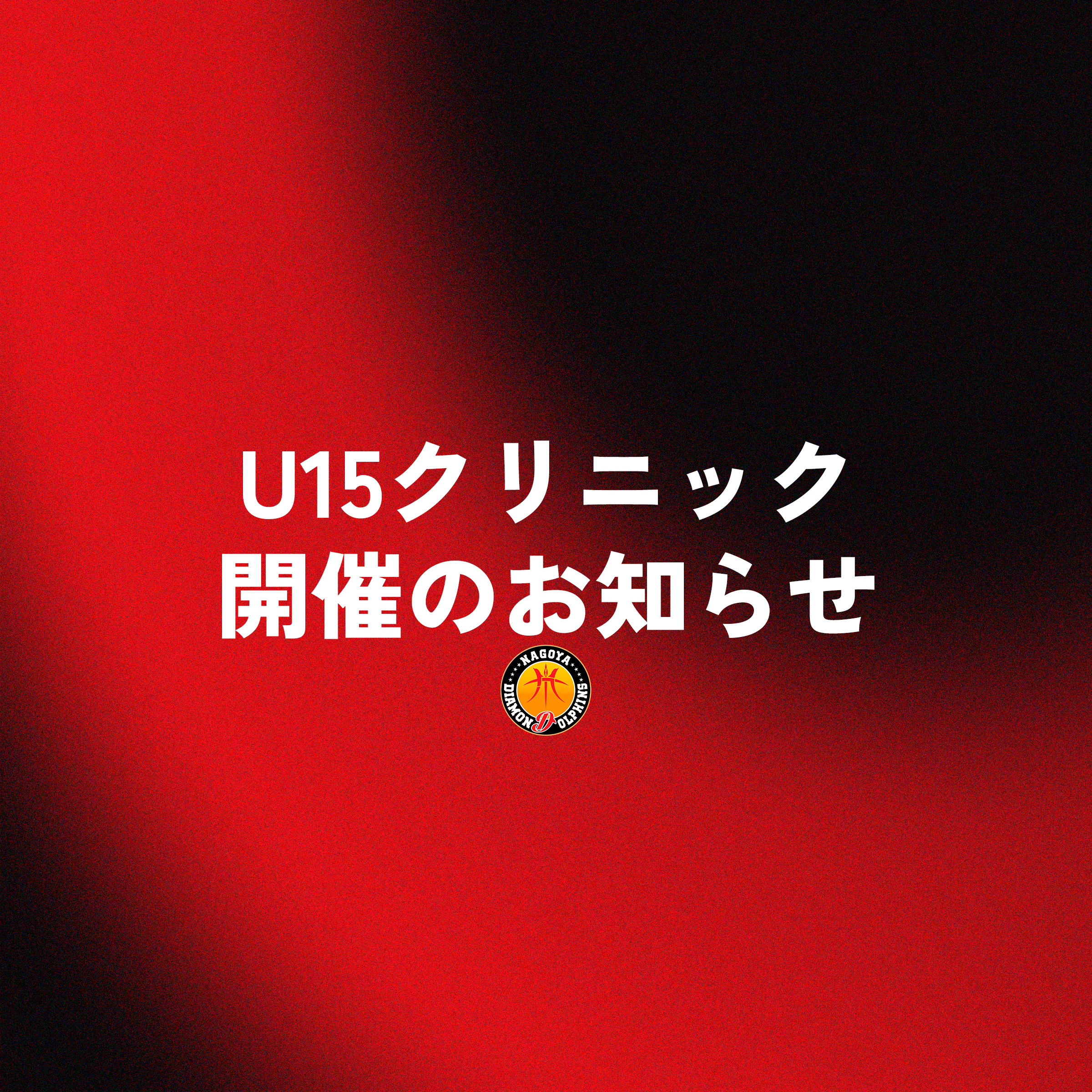 2026年度 名古屋ダイヤモンドドルフィンズ U15クリニック開催のお知らせ